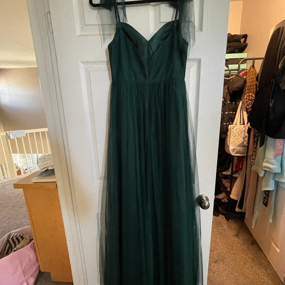 Revelry Serenity Tulle Dress, Size 4, Classic Emerald - Picture 3 of 4